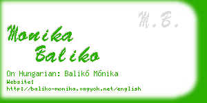 monika baliko business card